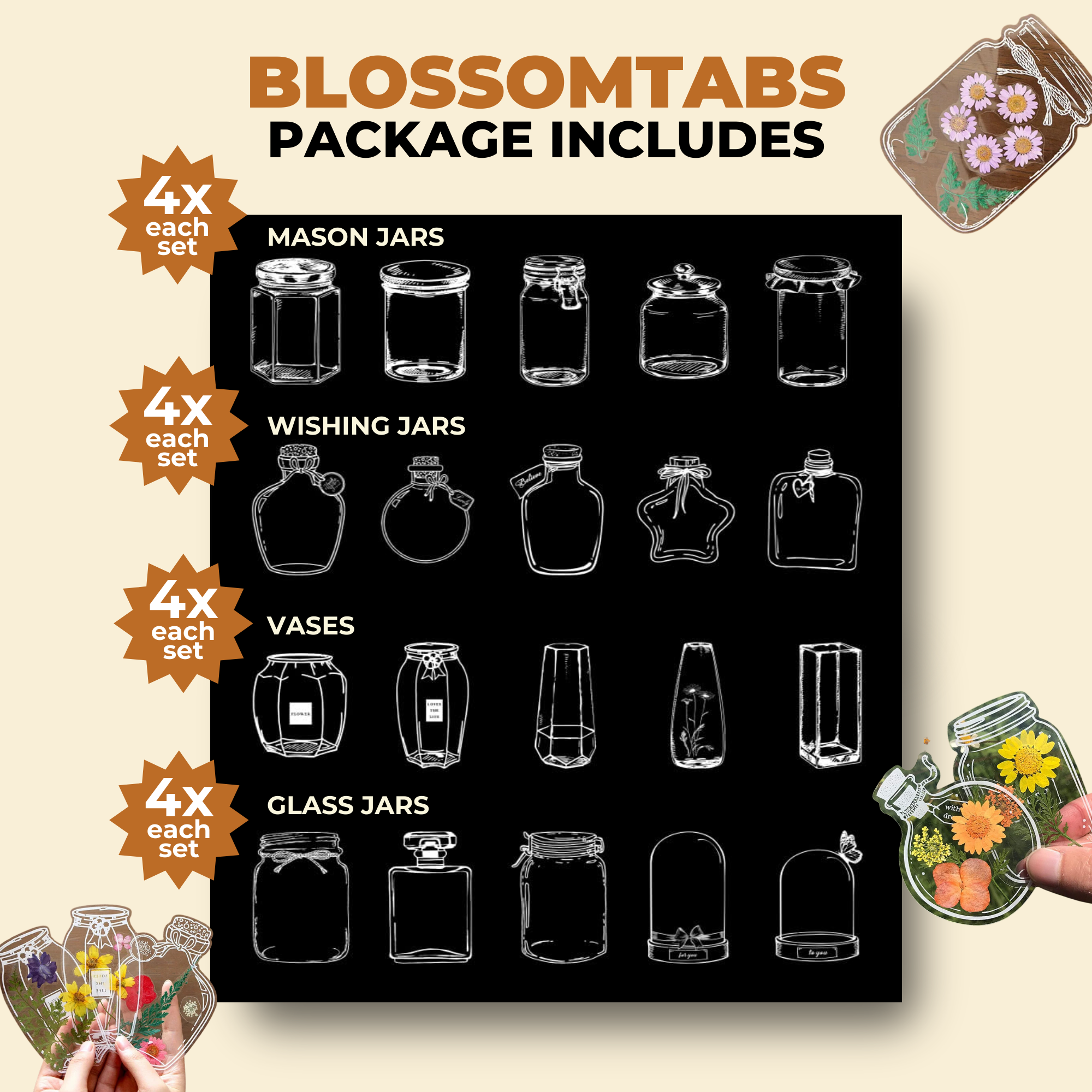 BlossomTabs DIY Transparent Bookmarks (Set of 80 Pcs)