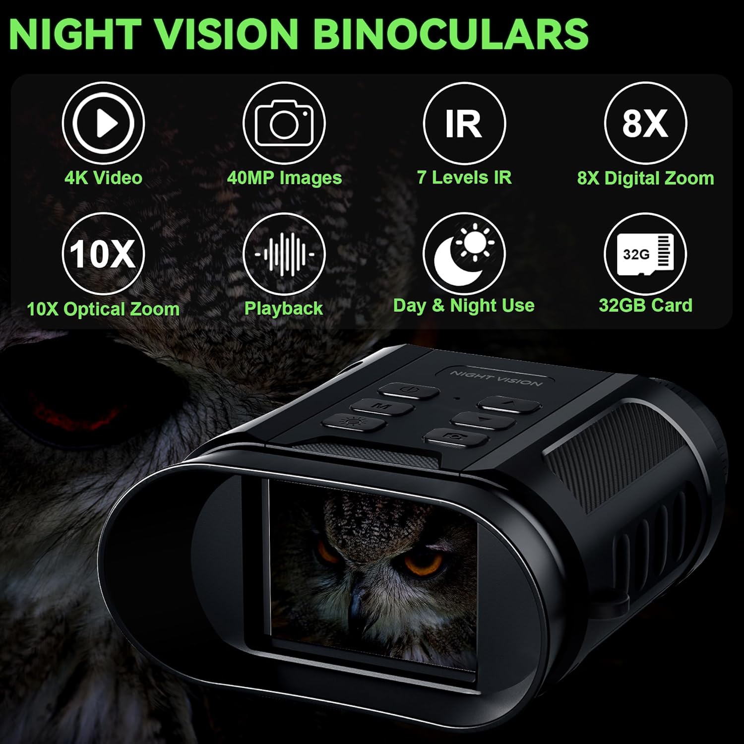 NightSight Pro™ 4K Night Vision Binoculars