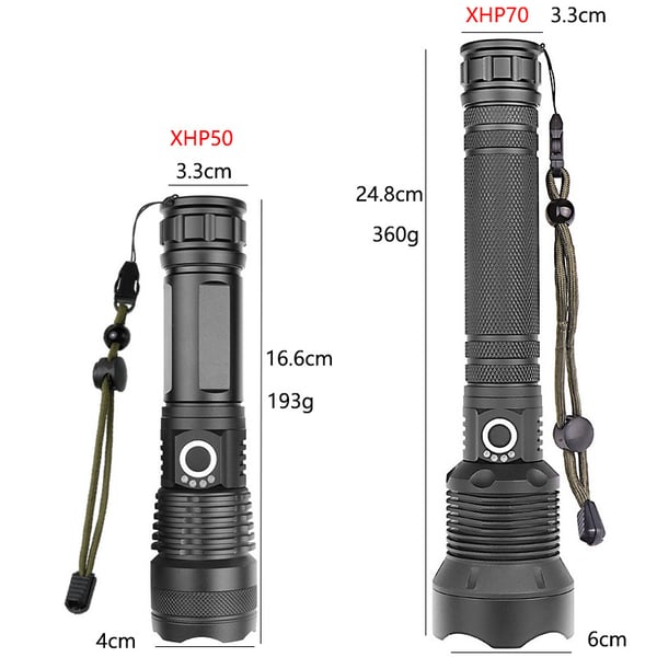 LED Rechargeable Tactical Laser Flashlight 160000 High Lumens