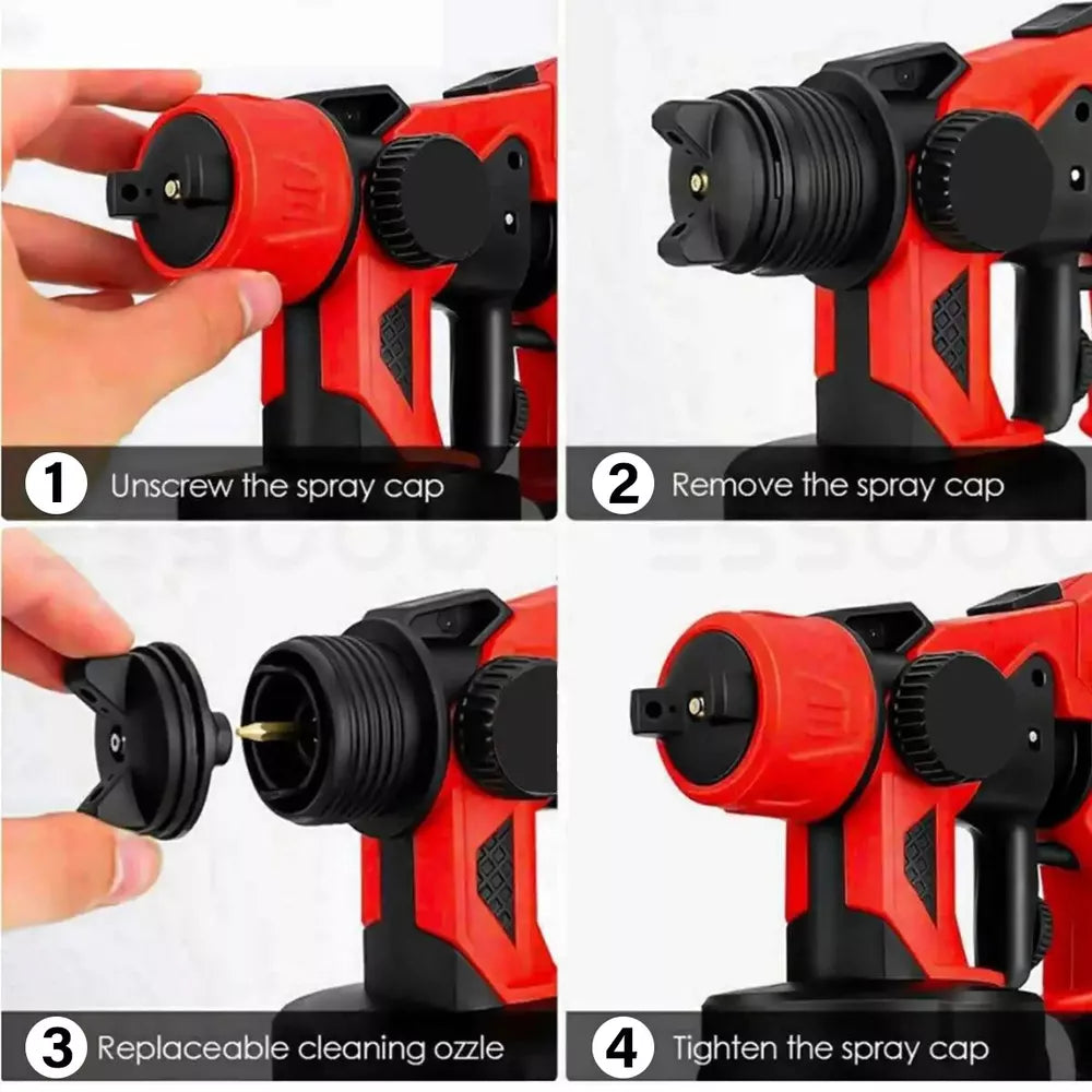 High-pressure Cordless Paint Sprayer with 2 Batteries