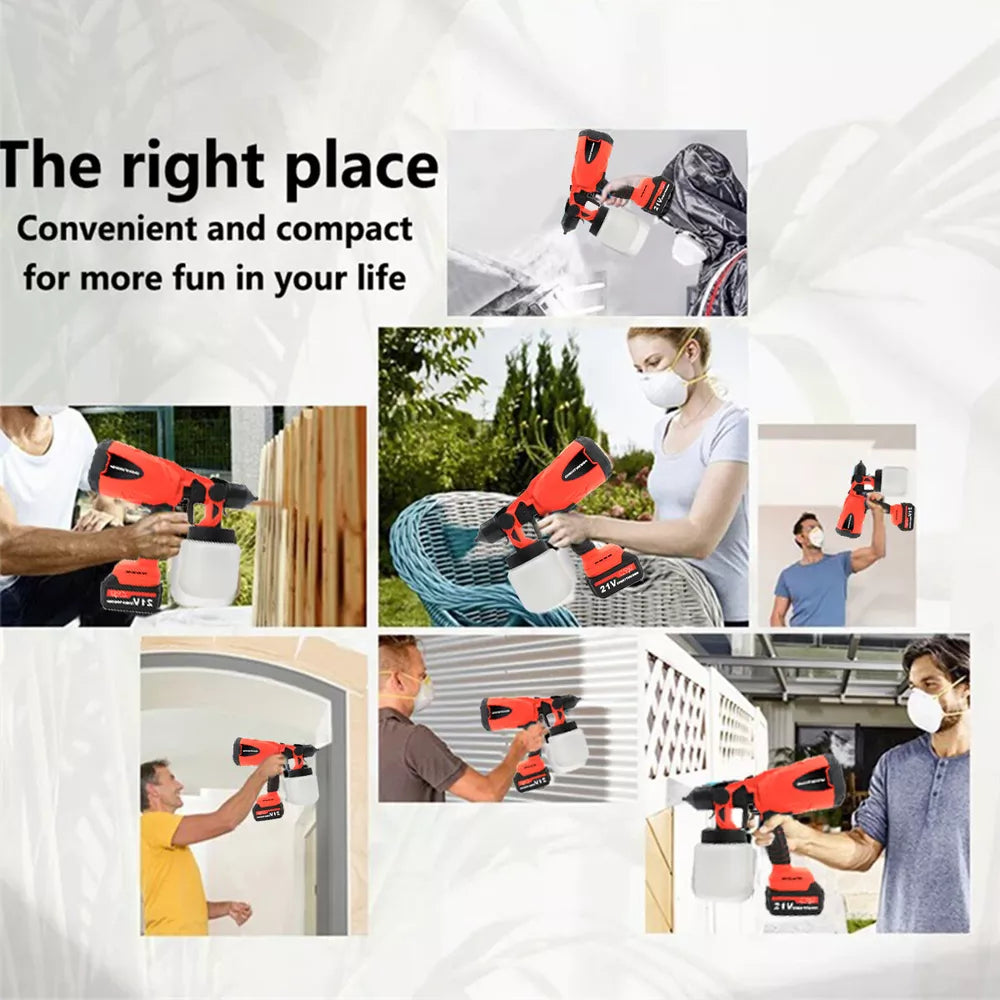 High-pressure Cordless Paint Sprayer with 2 Batteries