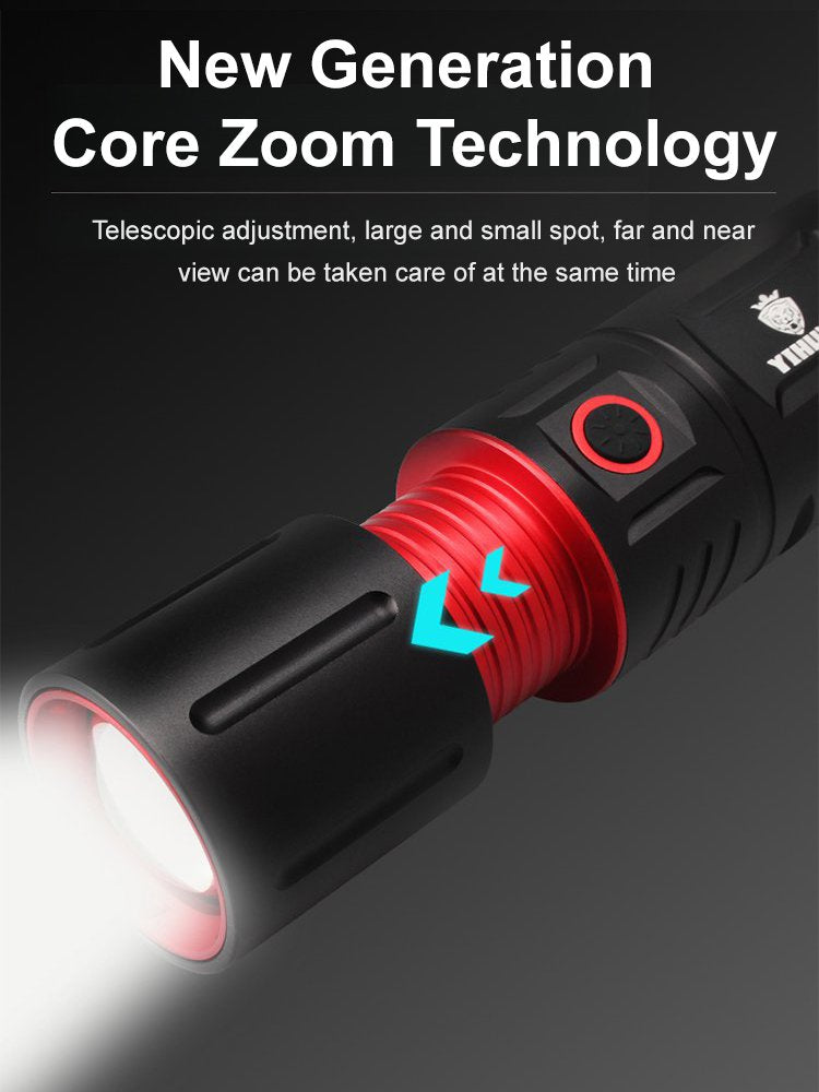 Telescopic Zoom Long-Range Outdoor Bright Flashlight