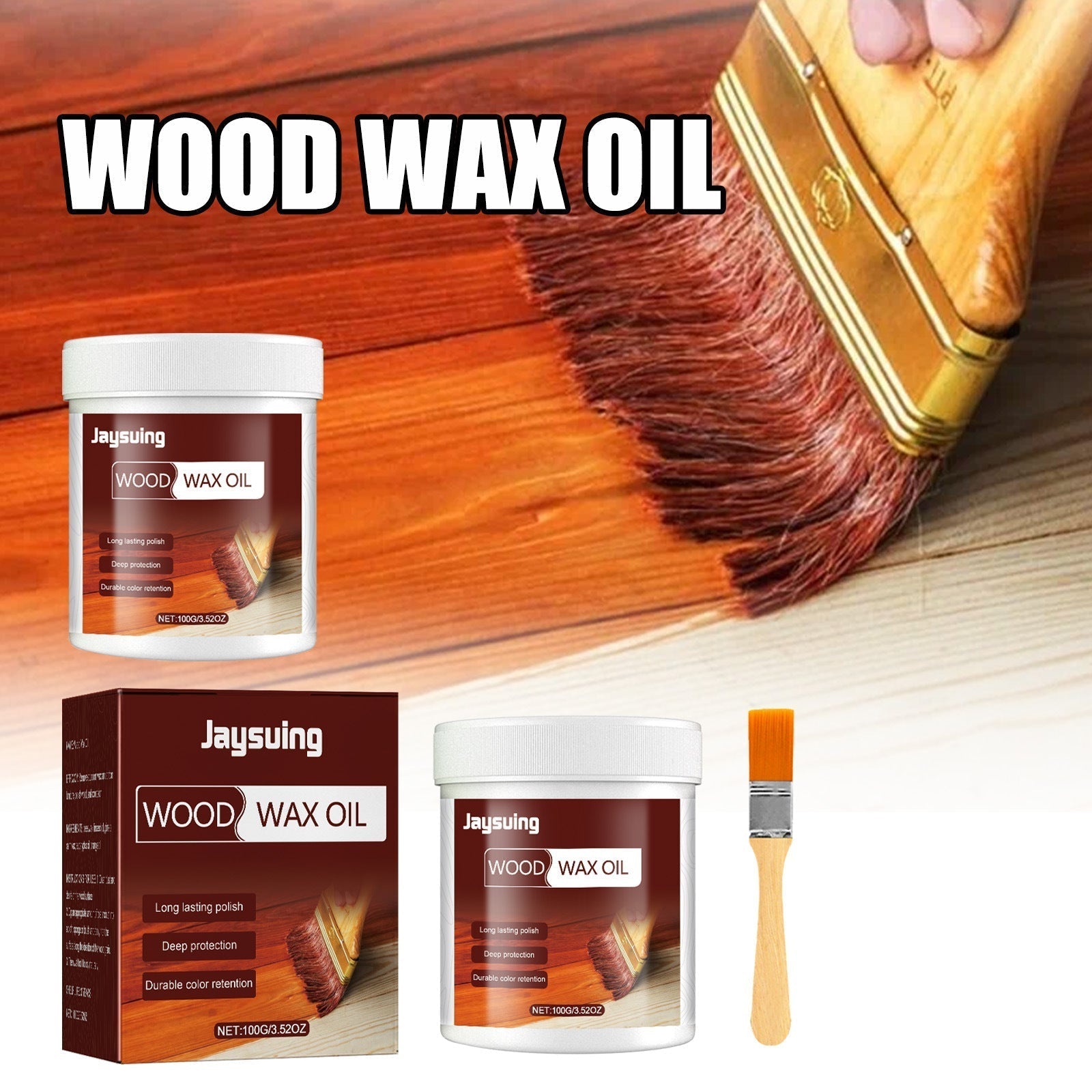 Wood Cleaner & Polish 3.5 Oz- Comes with Premium Brush