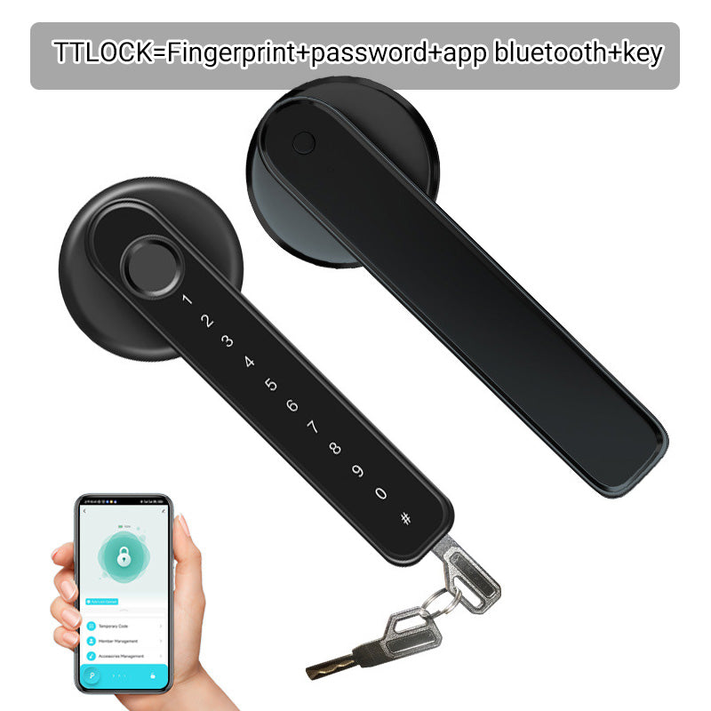 Fingerprint Smart Door Lock Handle With Bluetooth APP Control（49 % OFF）✈Free Shipping