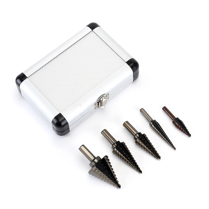 Pagoda-shaped Drill Bits Set with Aluminum Storage Case