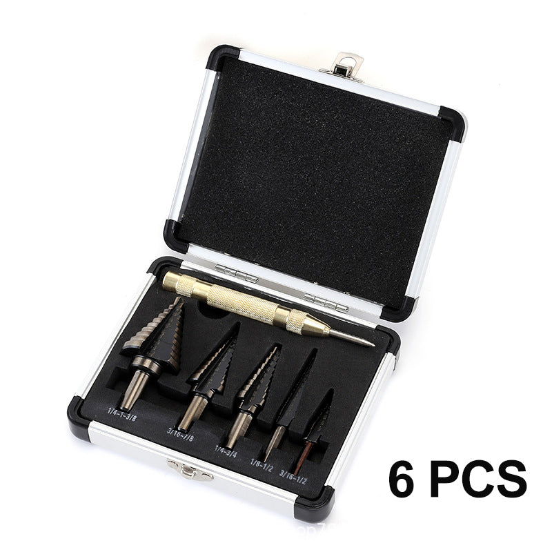 Pagoda-shaped Drill Bits Set with Aluminum Storage Case