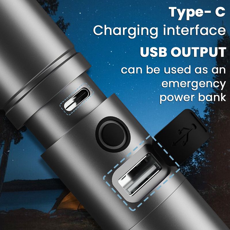 Multifunctional White Laser LED Flashlight