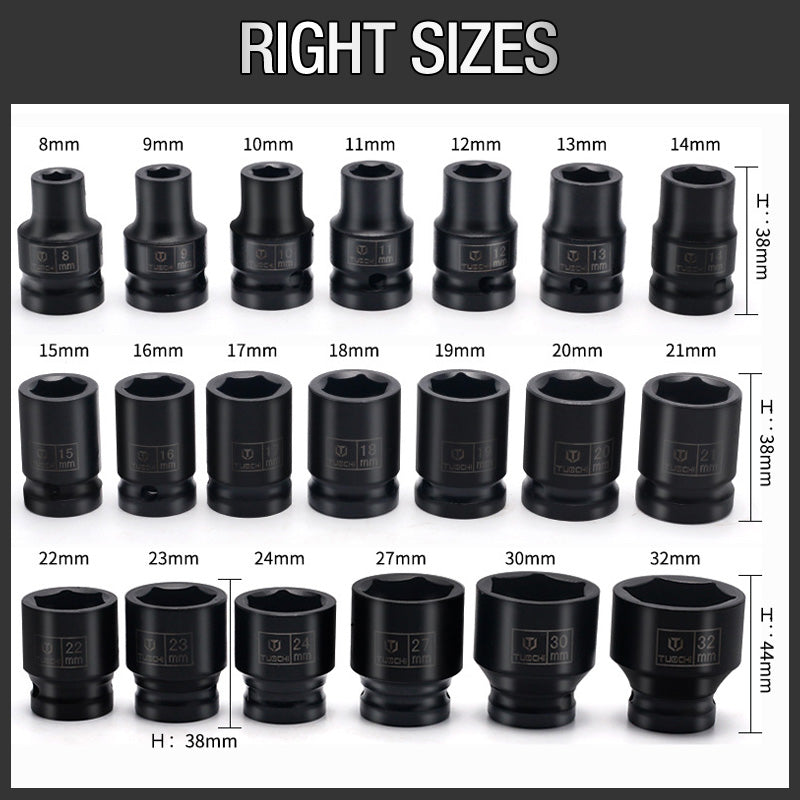 1/2" Hex Short Socket Set with Organizer