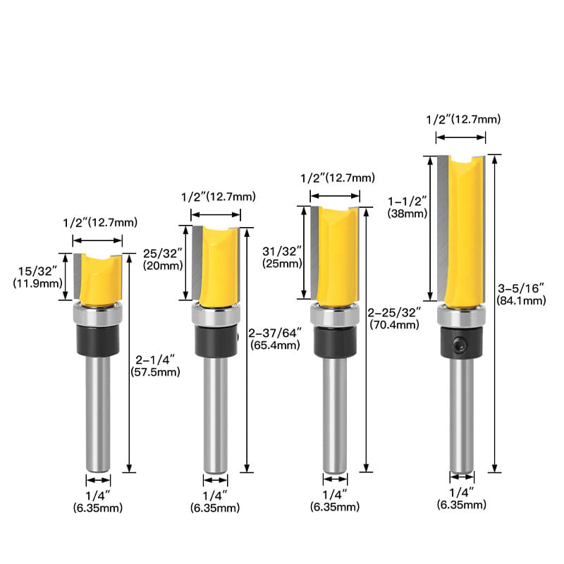 Dovetail 1/4'' Shank Bit for Woodworking Grooving