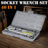 40-Piece Multi-function Socket Wrench Ratchet Tool Kit for Auto Repair