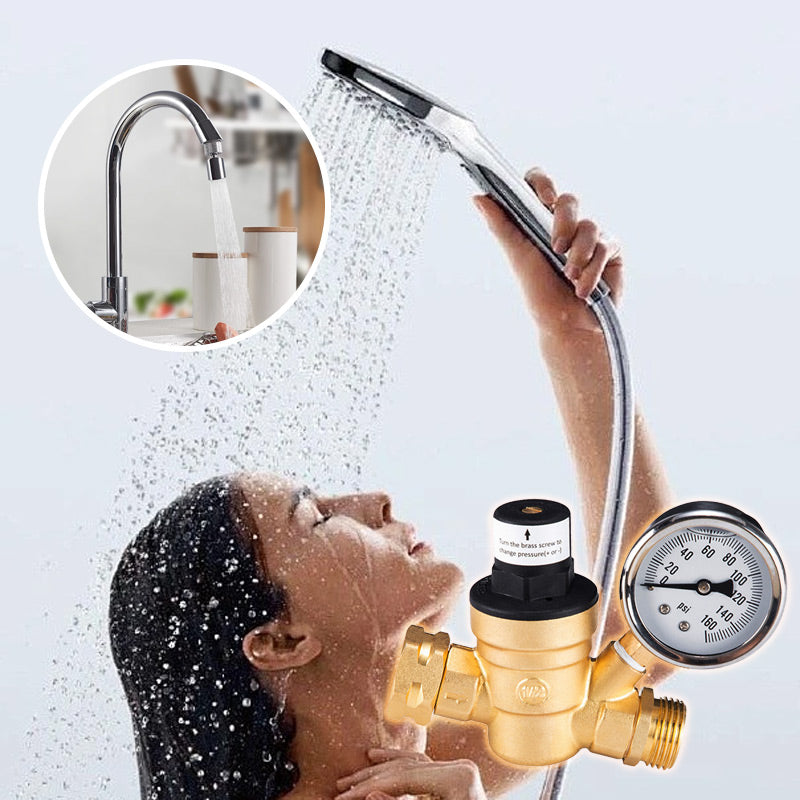 Lead-Free RV Water Pressure Regulator with Gauge