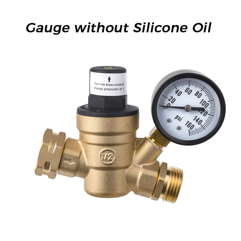 Lead-Free RV Water Pressure Regulator with Gauge