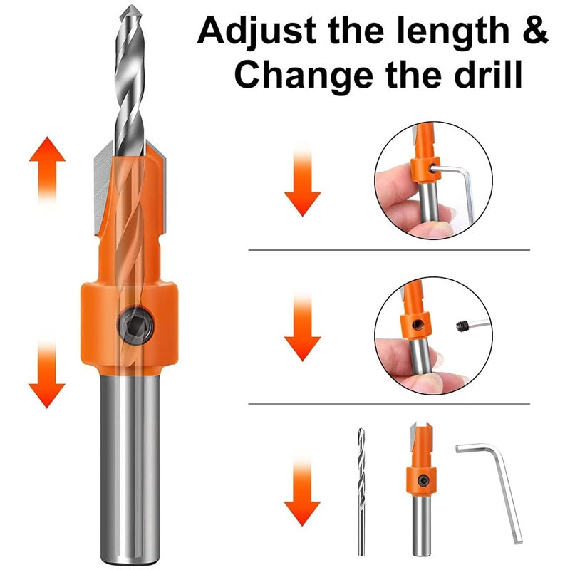 Woodworking Countersink Drill Bit Hole Opener Hole Positioning