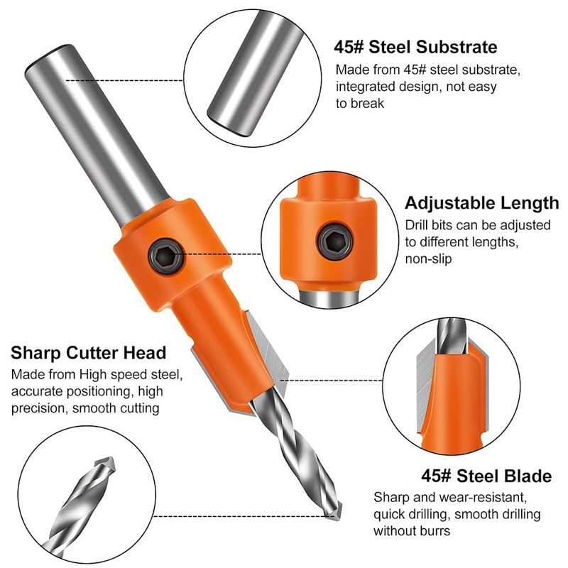 Woodworking Countersink Drill Bit Hole Opener Hole Positioning