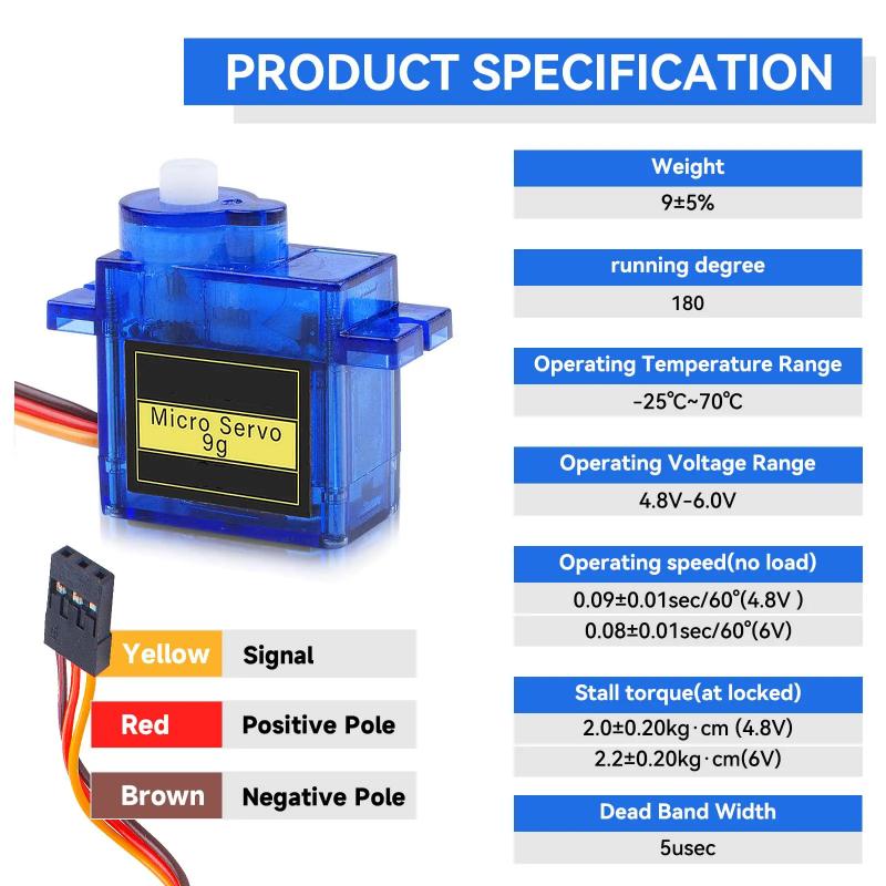 Micro Servomotor with Cable for Mini Electric Aircraft Model