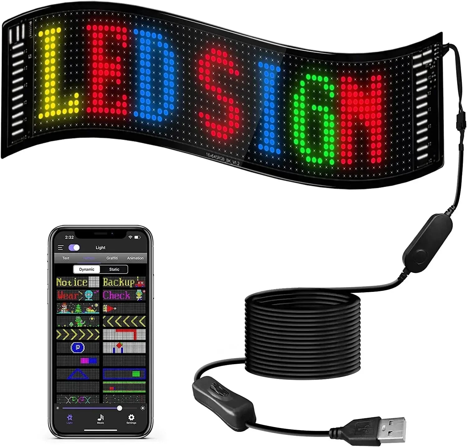 ✨ 🚗 Bluetooth In-Car LED Display