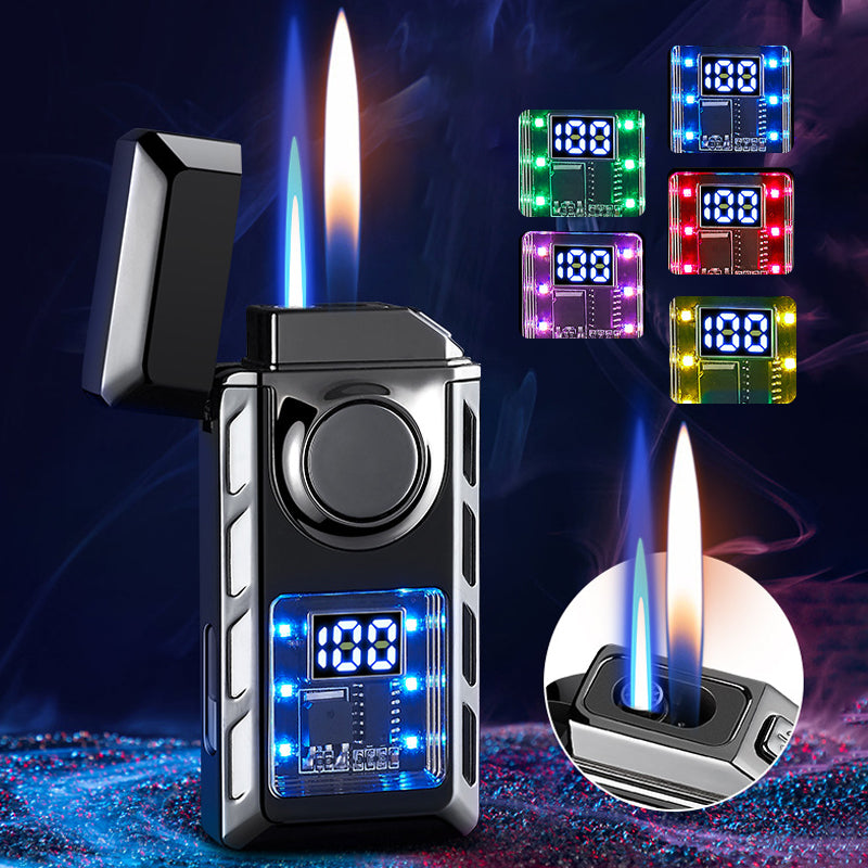 🔥2024 New Lighter - Multifunctional Double Flame Lighter with Colored Lights