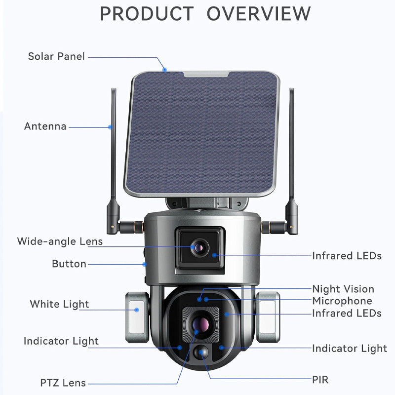 Wireless Solar Zoom Security Camera