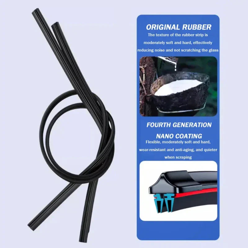 Silent Four-Layer Rubber Strip Windshield Wipers for Car